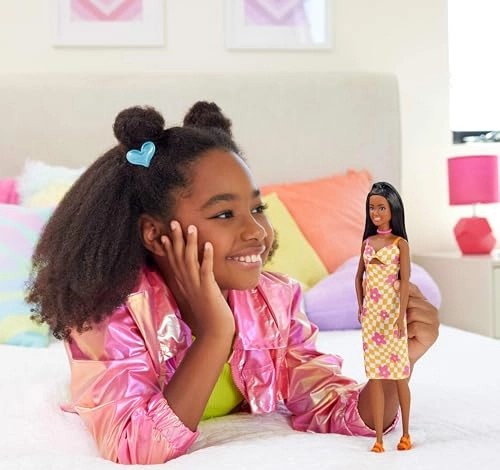 Barbie Fashionistas - Pink And Orange Check Dress