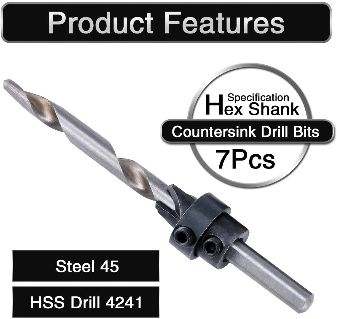 Countersink Drill Bits - 7Pcs