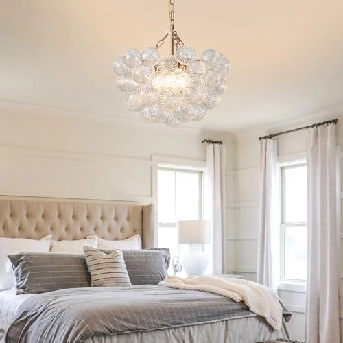 Nordic Bubble Ball Swirled Modern Chandelier - 36" adjustable chain