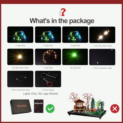LED Lighting Kit for Lego Icons Tranquil Garden - Remote Control Version Compatible with 10315