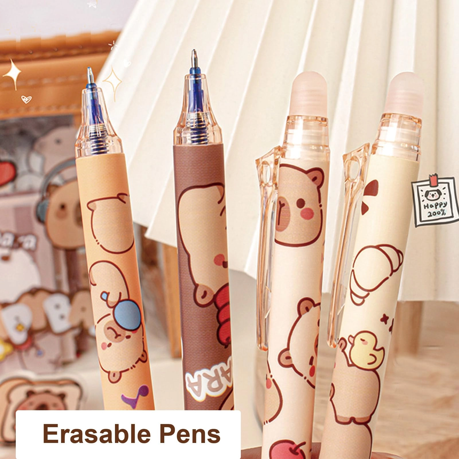 Erasable Retractable Gel Ink Pens - 6 Pcs 0.5mm