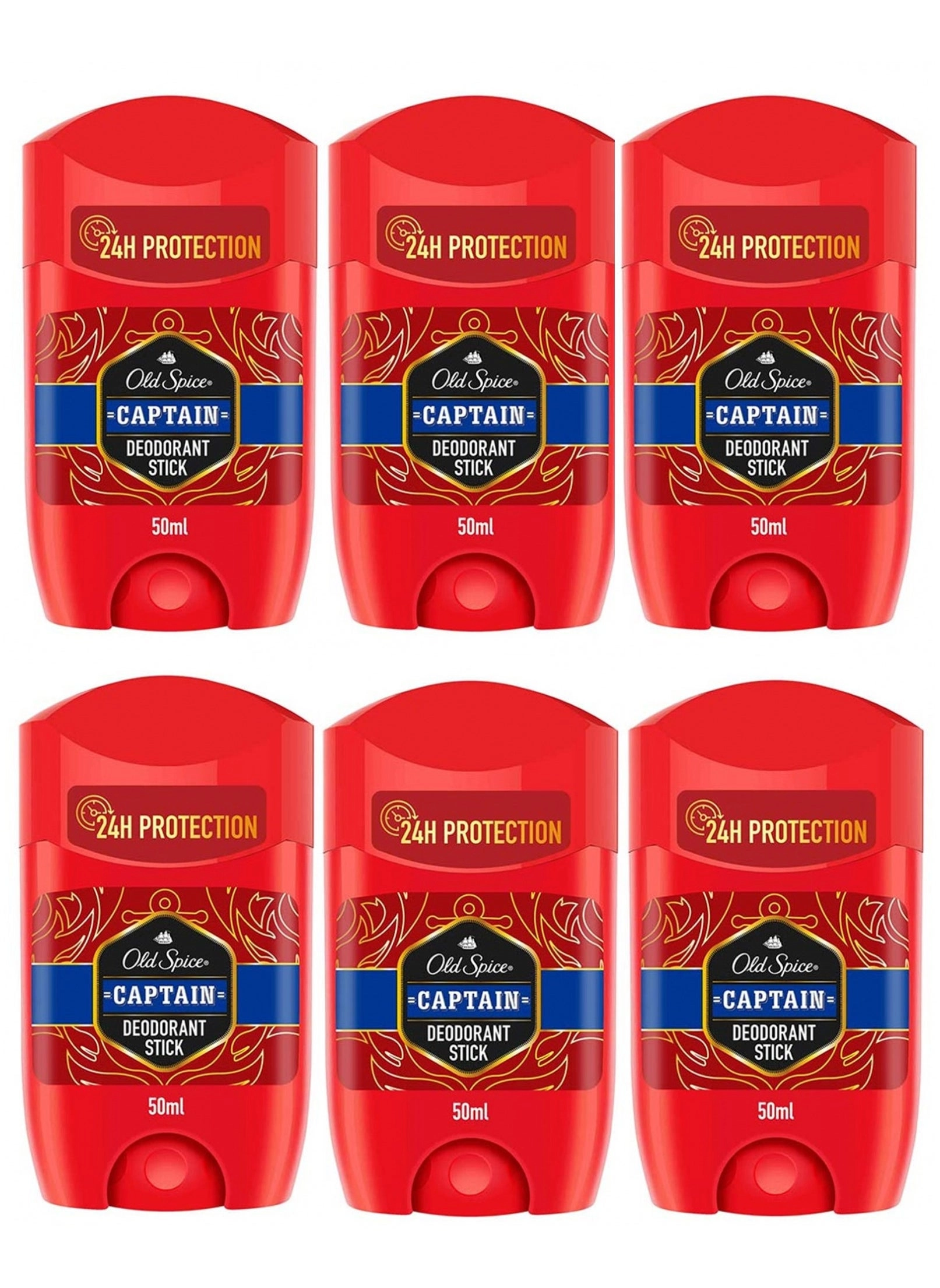 Captain Deodorant Stick - 6 x 50 ml