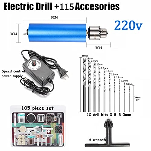 Mini Electric Hand Drill - Aluminum 105 Accessories