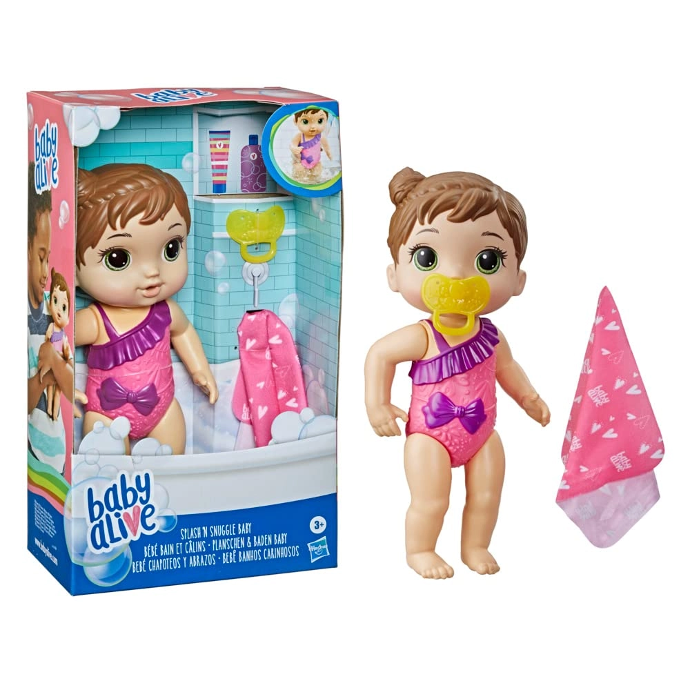 Baby Alive Splash'n Snuggle Baby - Water Play Brown Hair