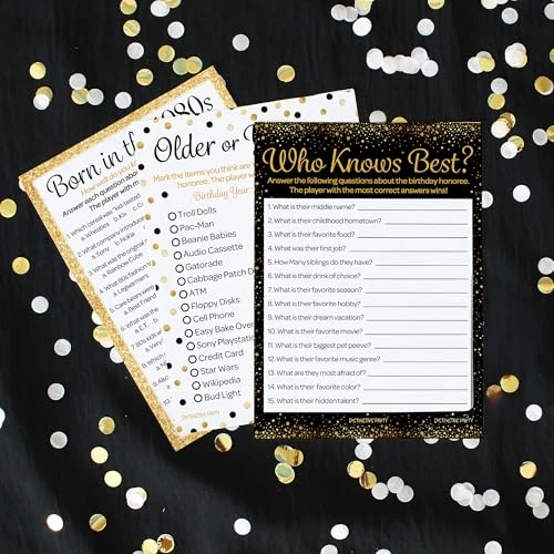 Who Knows Best - 20 cards per game + Older or Younger + Born in the 1980s Trivia - Set of 3 Games Adult