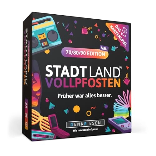 Stadt Land Vollpfosten: 70/80/90 Edition - Card Game (German)