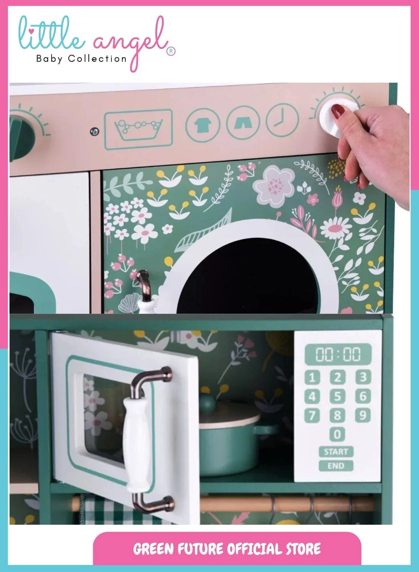 Luxury Kids Wooden Play Kitchen Set (W)