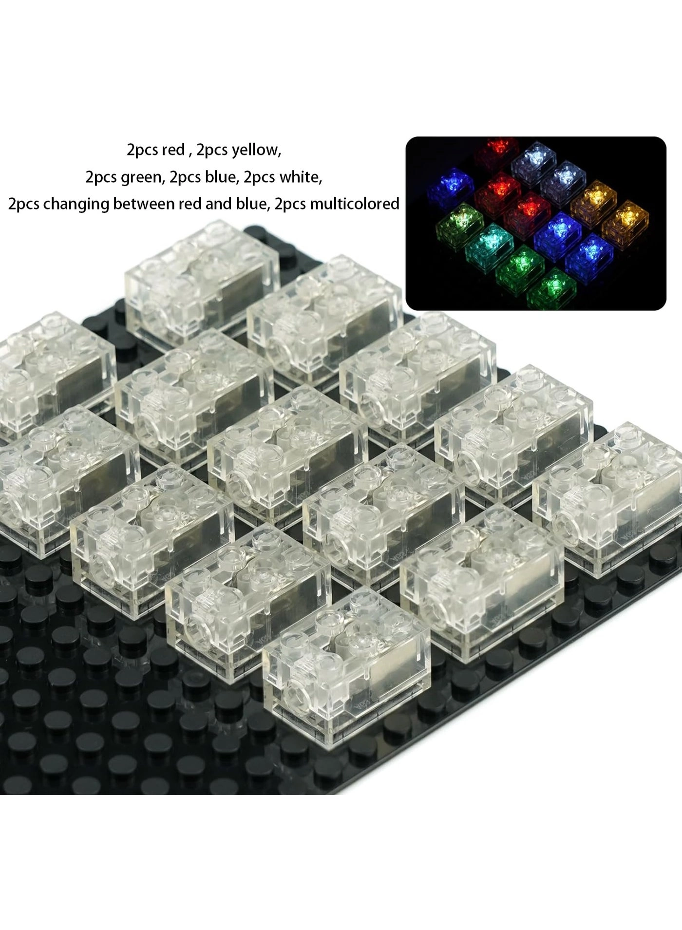 LED Light Up Kit - 14pcs Classic Transparent 2x3