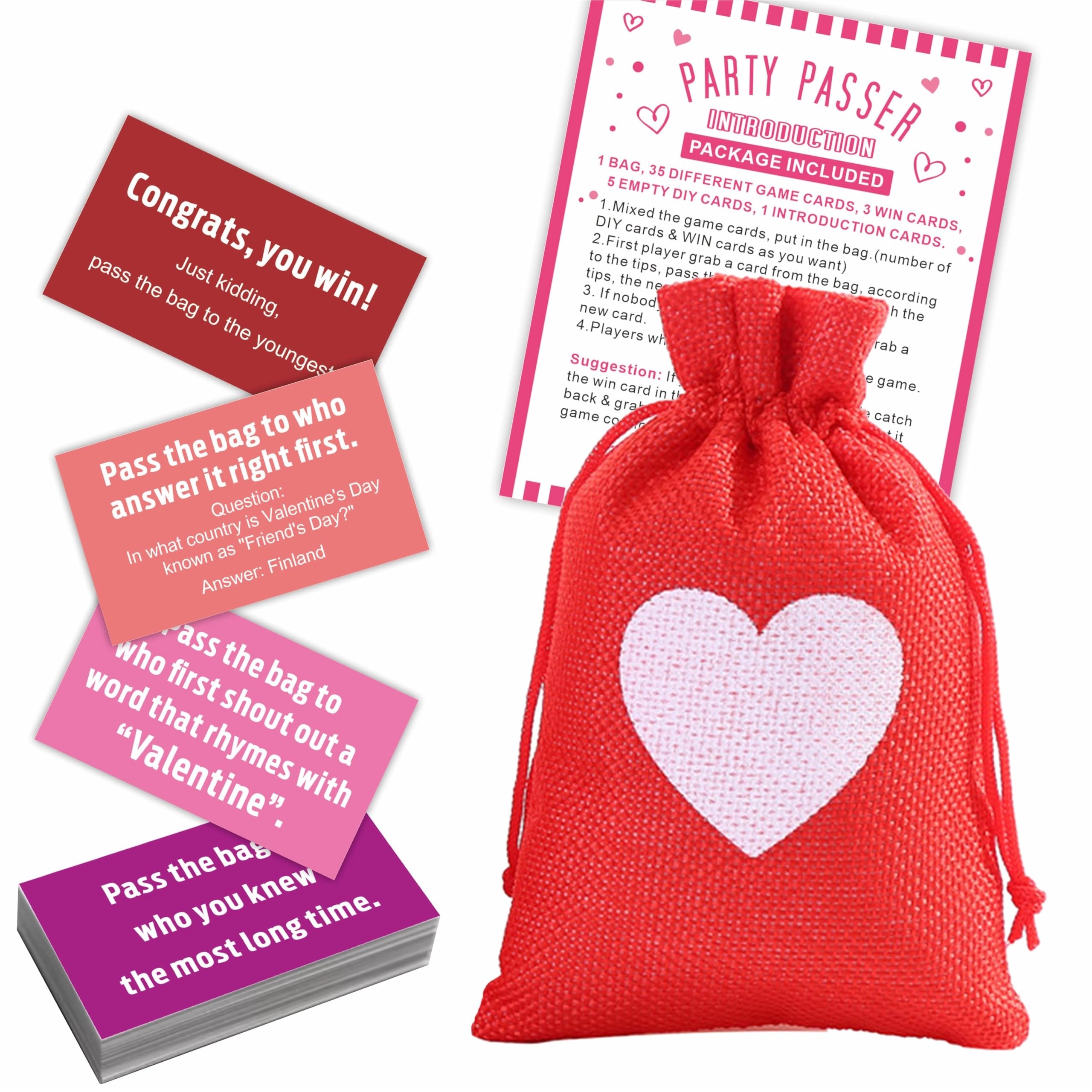 Tabyon Pass The Bag Game Kit - Adult 44 Tip Cards & 1 Pass Bag