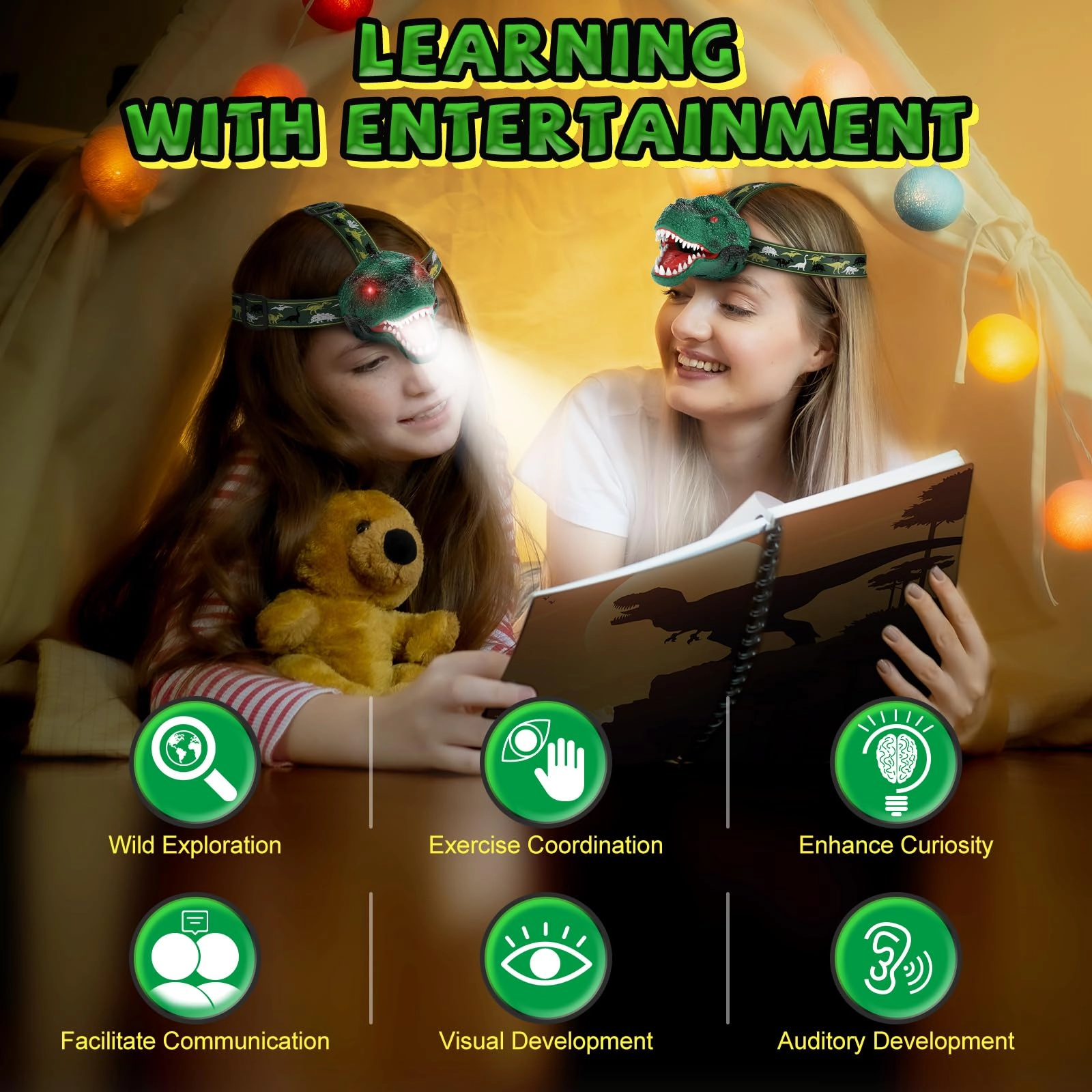 Dinosaur Headlamp Rechargeable (100lm)