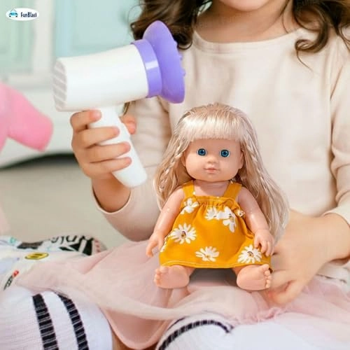 Beautiful Girl Doll - 17 cm Silicone White Dress