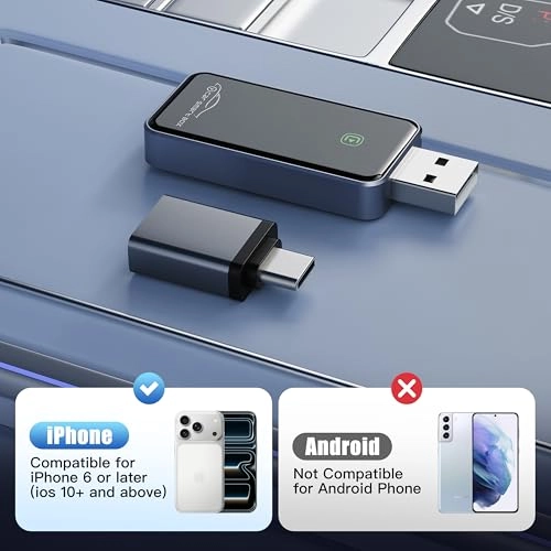 Wireless CarPlay Adapter - USB & Type-C Port iOS 10+