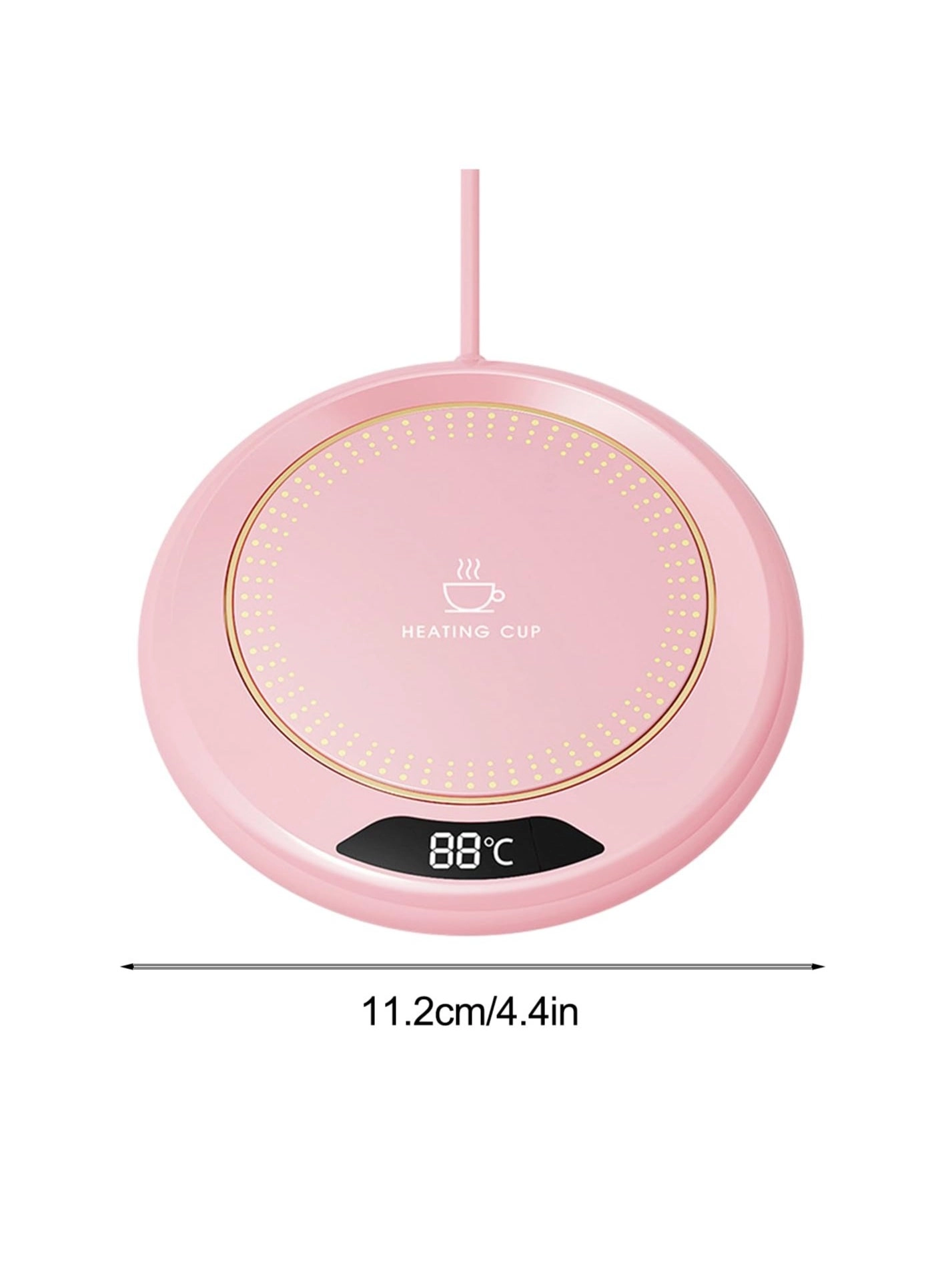 Coffee Mug Warmer - 4.4 inch diameter pink USB plug-in