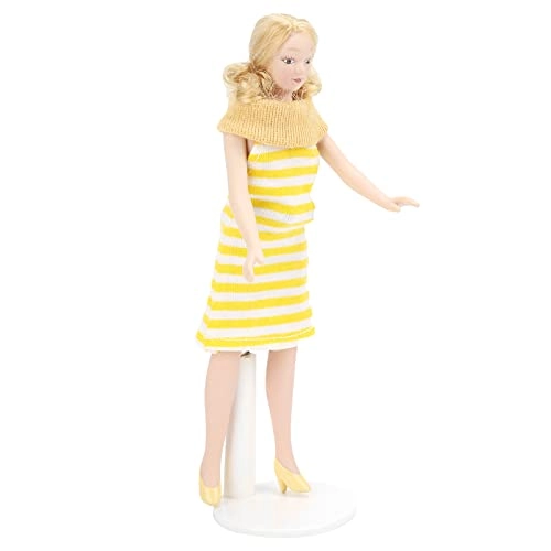 Dollhouse Figure - 1:12 Ceramic Blonde Hair Yellow Dress Ages 4+