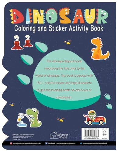 Dinosaurs - Coloring and Sticker Activity Book - 48 pages 150+ Stickers