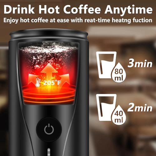 Portable Espresso Maker - 80 Milliliters Pods and Ground Coffee