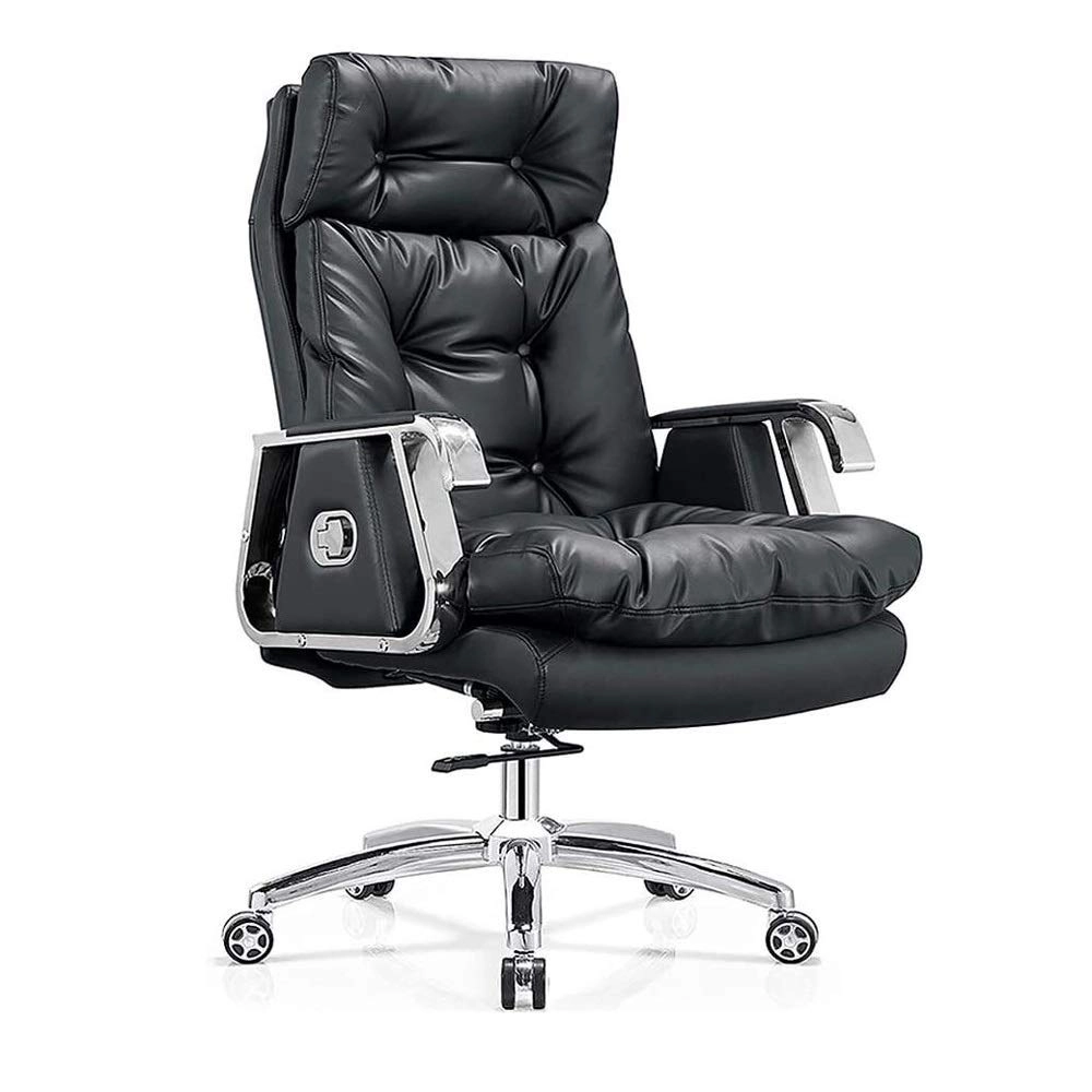 Desk Chair - PU Leather Brown High Back