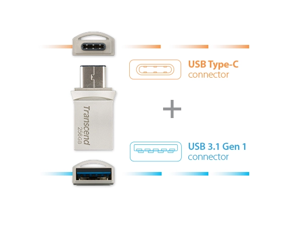 JetFlash 930C - USB 3.2 Gen 1 USB Type-A and Type-C 256GB