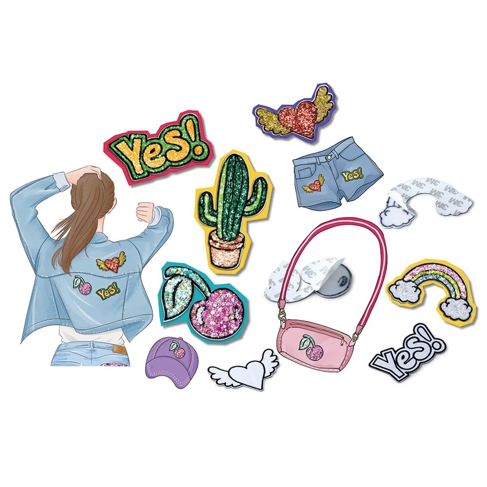 Fabric Patch Kit & Magic Glitter - 6+ years 12 pcs