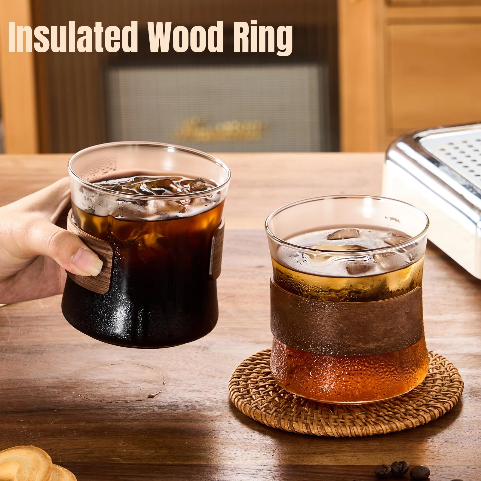 Espresso Cup - 2 pcs Wooden Ring