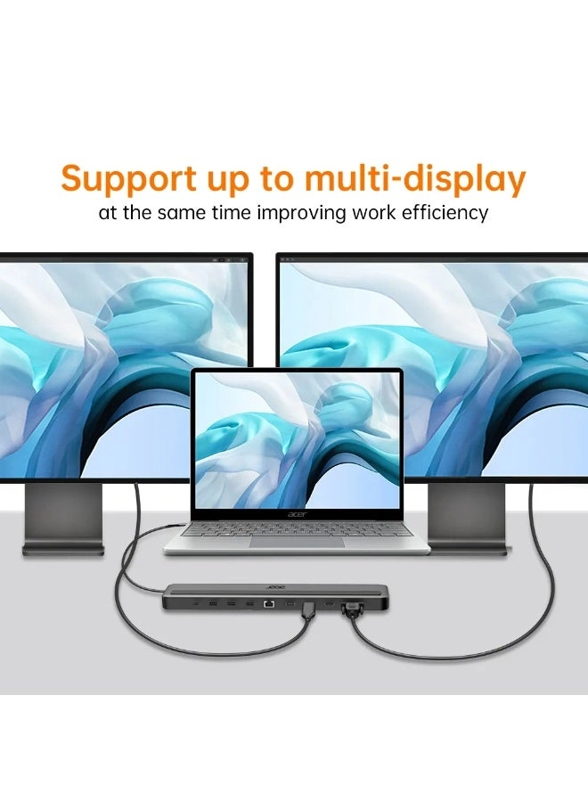 13-in-1 USB-C Mini-Dock and Notebook Stand - HP.DSCAB.015 100W PD 4K@60Hz