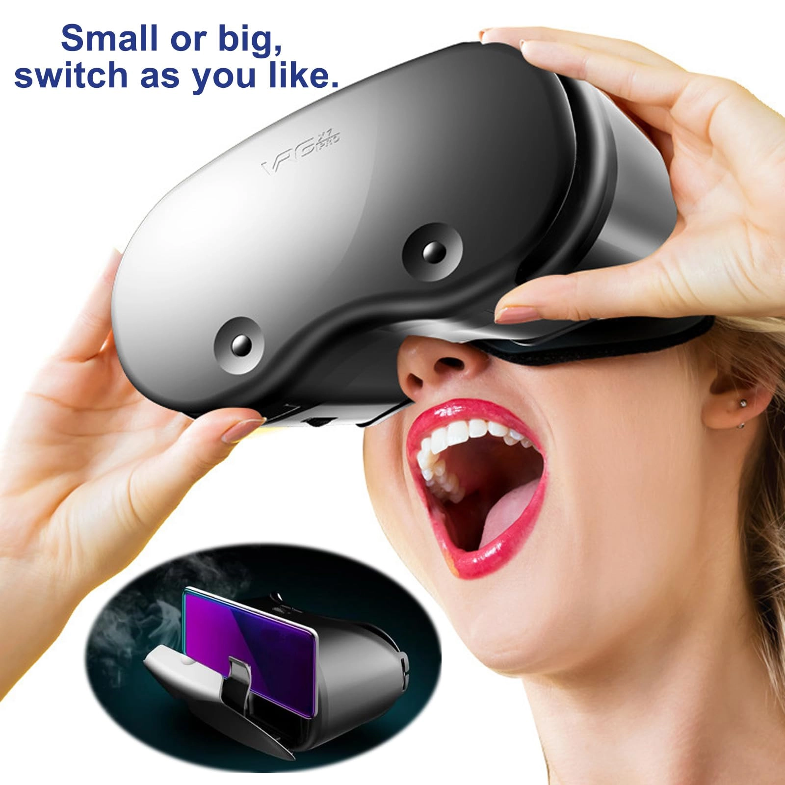 3D VR Headset - 5.0-7.0 inch Adjustable Controller