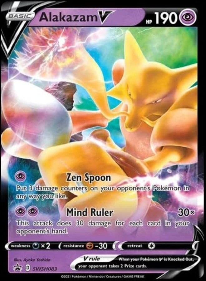 Pokémon Alakazam V SWSH083 - Black Star Promo Ultra Rare Holo