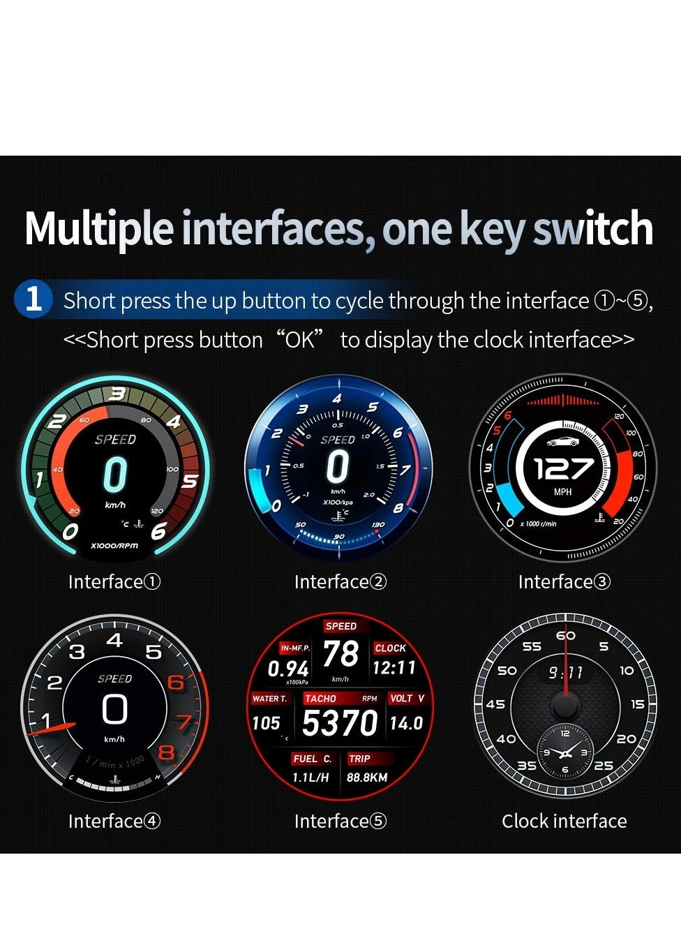 HUD F10 - OBD2 Black