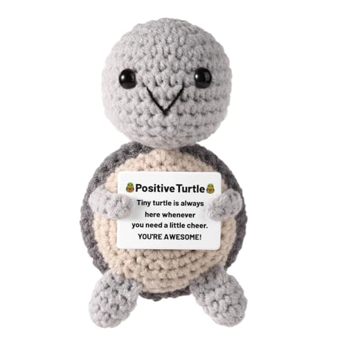 Positive Turtle 10 cm Crochet - Grey Mini