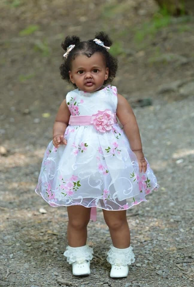 Reborn Toddler Doll - 28inch Silicone vinyl Black Ages 3+