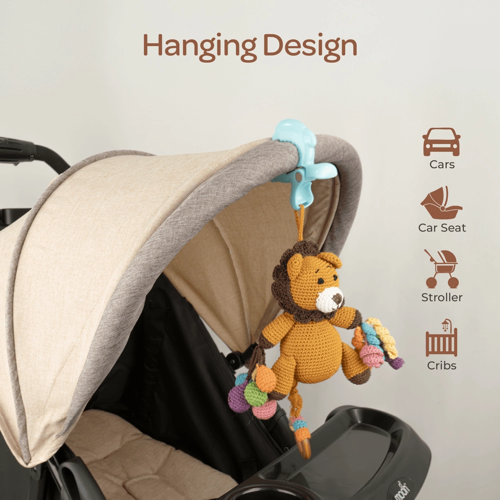 Crochet Ring Rattle Toy - Suitable for 0 month & above premium cotton yarn Tiger