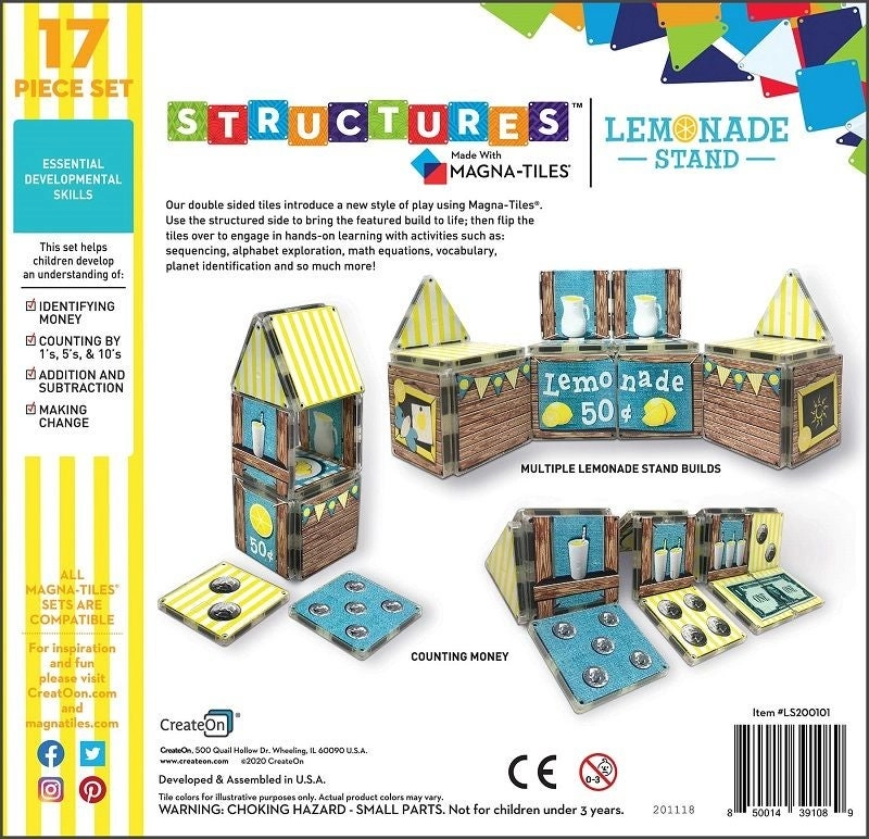 Dollars and Cents Lemonade Stand Money - 3 years+ 17 pieces