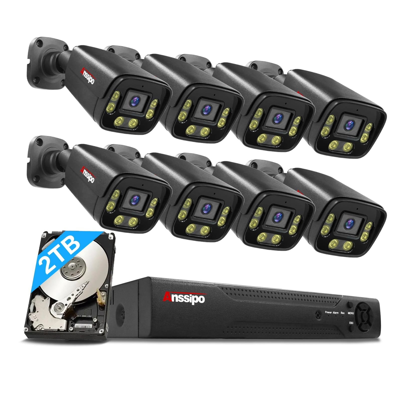 Anspo 5MP PoE IP Camera + 8-Channel POE NVR