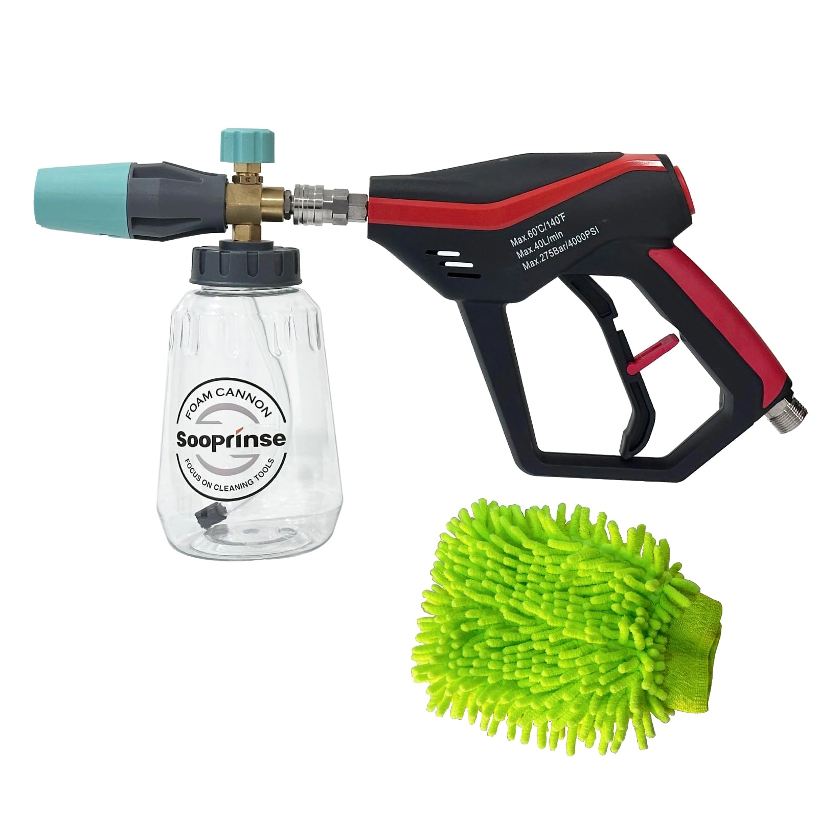 Sooprinse Pressure Washer Gun - Foam Cannon 3000 PSI 1 Liter