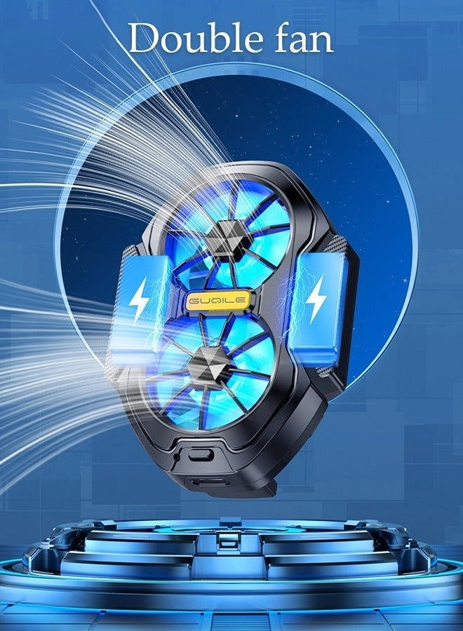 Phone Cooler - Dual Fans Rechargeable 62~92mm Compatible