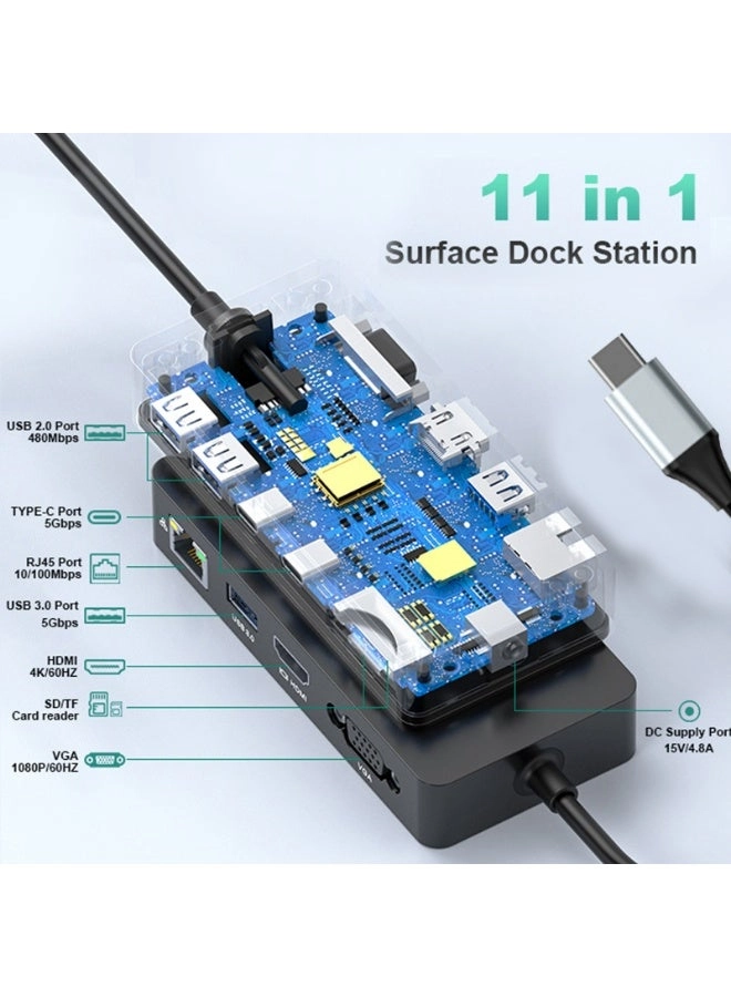 11 in 1 - USB-C PD 100W Dual HDMI RJ45