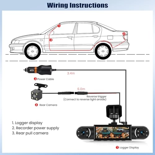 4 Channel Mirror Dashcam - 1080p