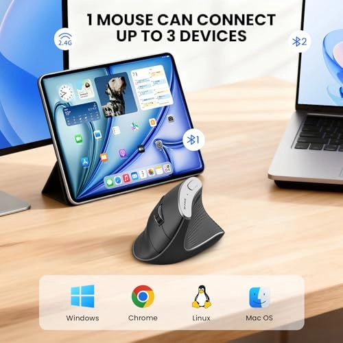 Vertical Ergonomic Mouse - Bluetooth 2.4G