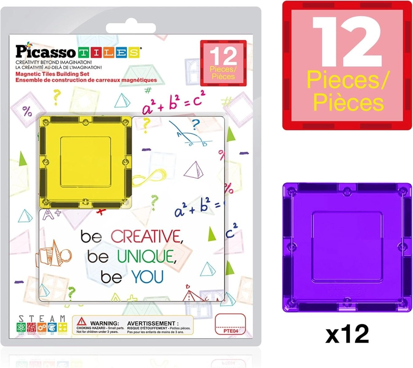 Magnetic Tiles Square Expansion Pack - 12 pcs