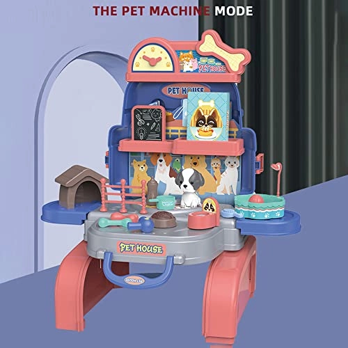 ROLE PLAY ANIMAL CARE PET HOUSE TOY SET SCHOOL BAG - 26 Pcs (SAB-LS_RPSB_PCBU)