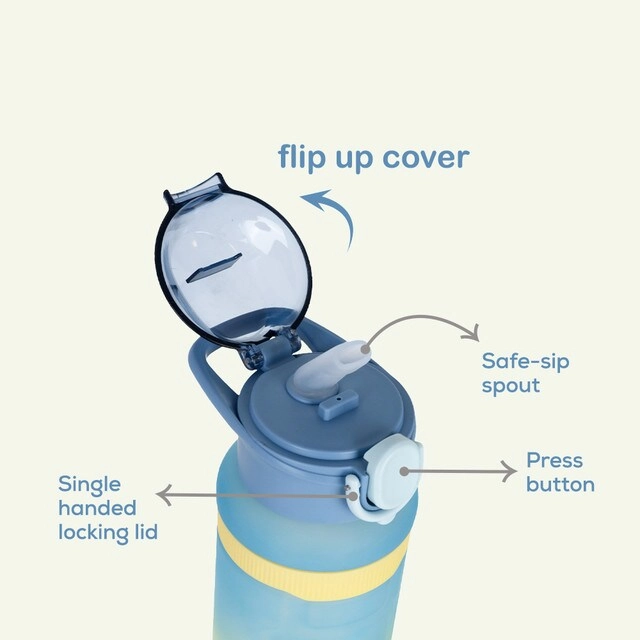 Kids Water Bottle - Flip Straw - 1000 ml