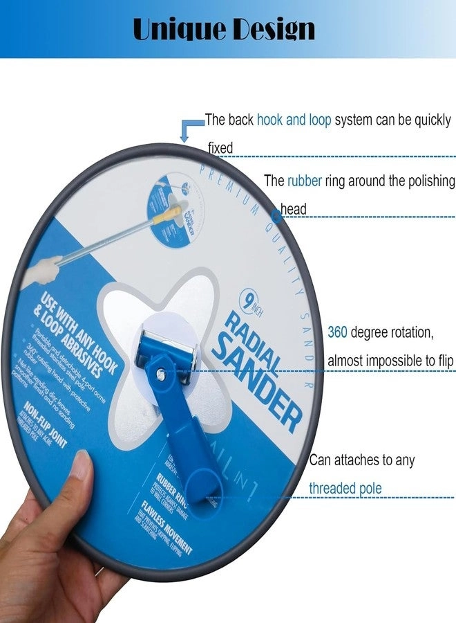 9 Inch Radial Hand Sander - 9" Hook and loop