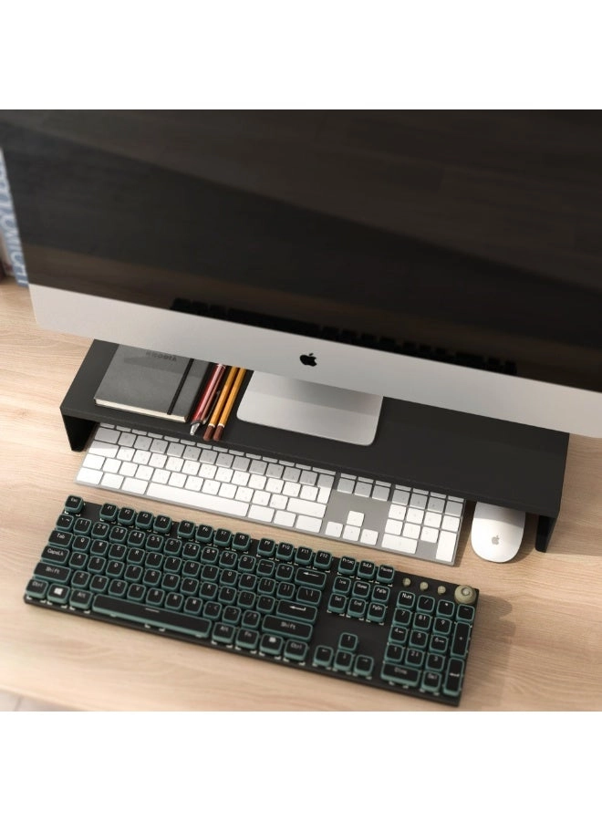 Monitor Stand Riser - Carbon Steel Keyboard Storage Black