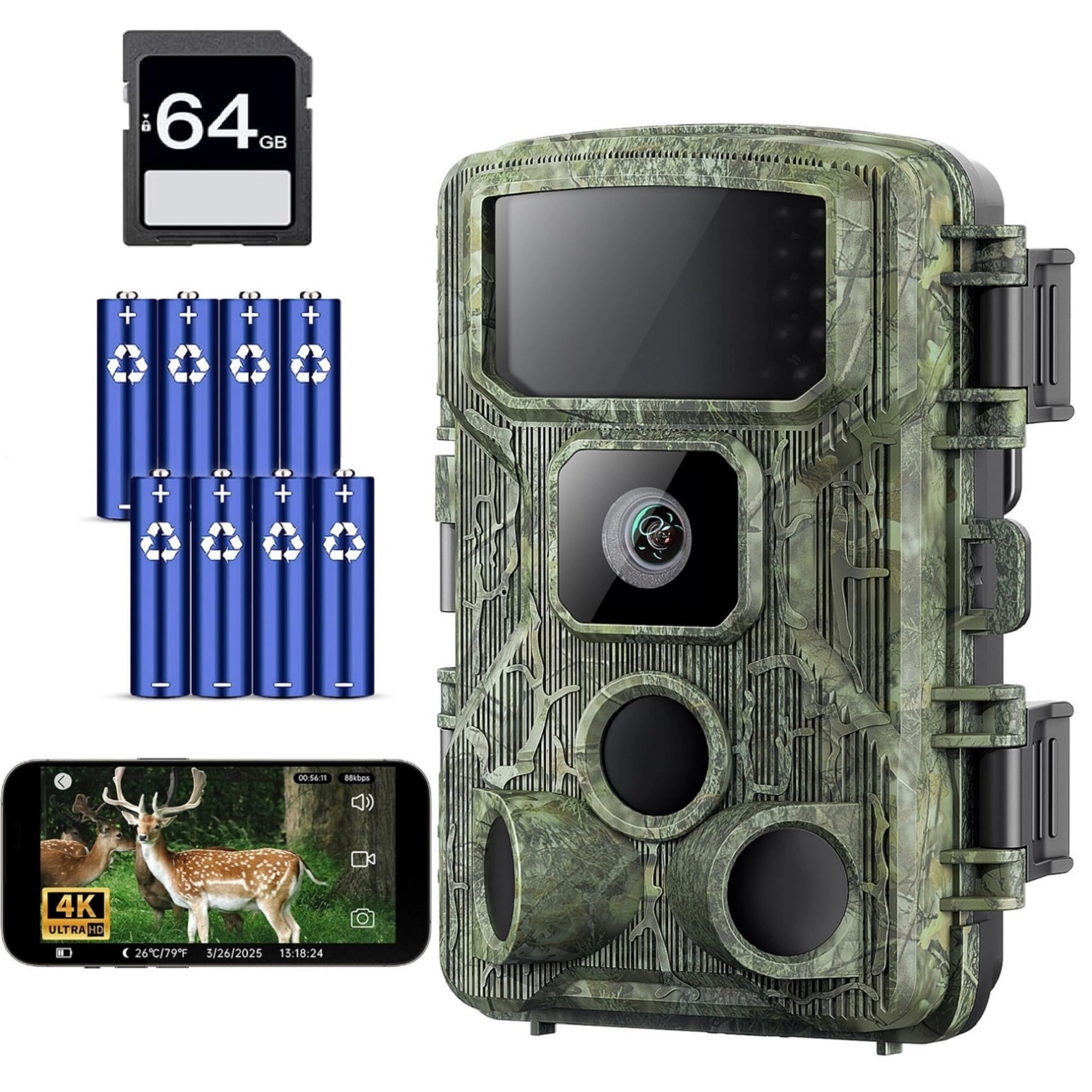 KJK Trail Camera - 64MP