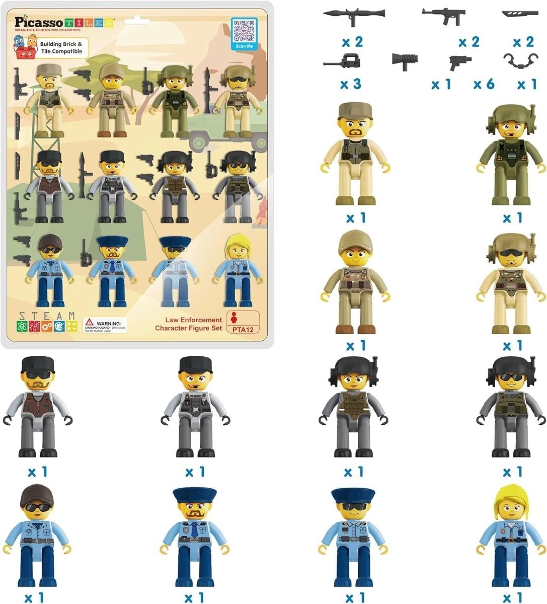 Magnetic Law Enforcement Character Figures (ALGT-PTA12) 12 pcs