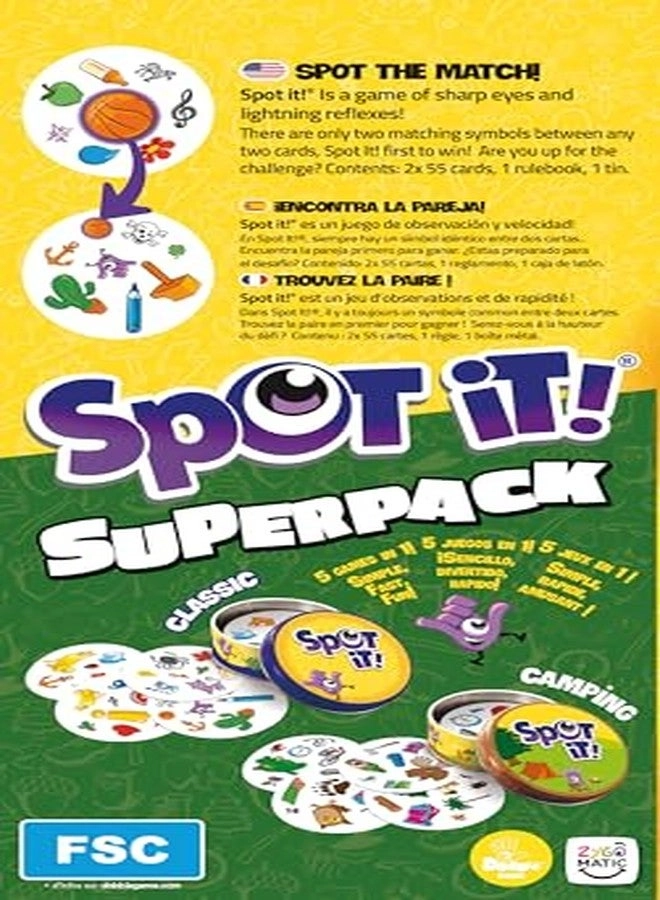 Spot It! Classic - Ages 6+ 2-8 Players + Spot It! Camping