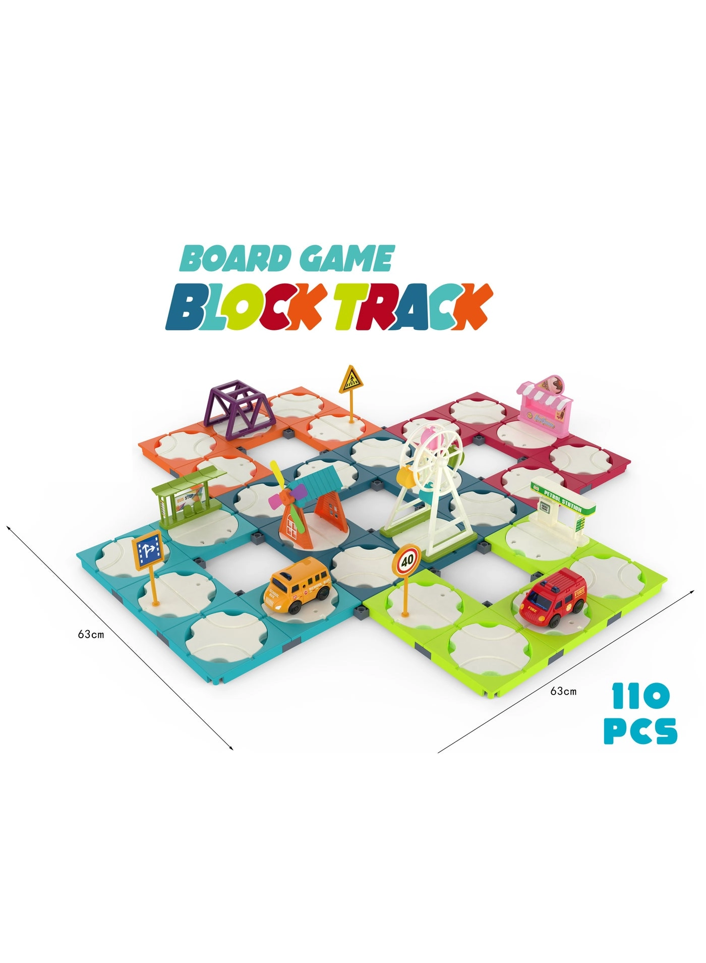 Rotating Track Playset - 2 Cars Self-Driven Multicolor