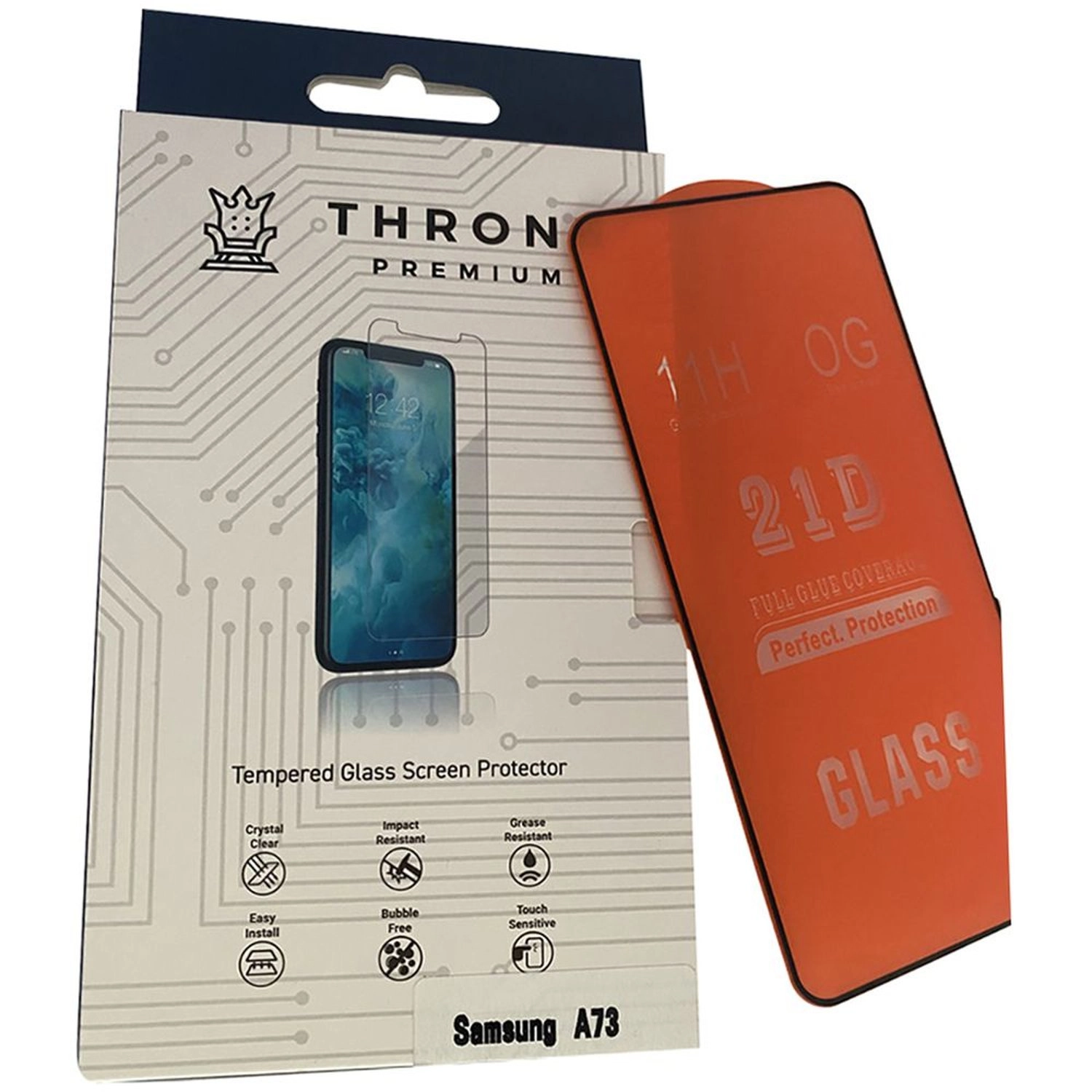 Throne Premium Clear Tempered Glass Screen Protector for Samsung Galaxy A73