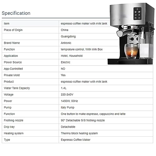 Espresso Machine - 19-BAR 1.4L
