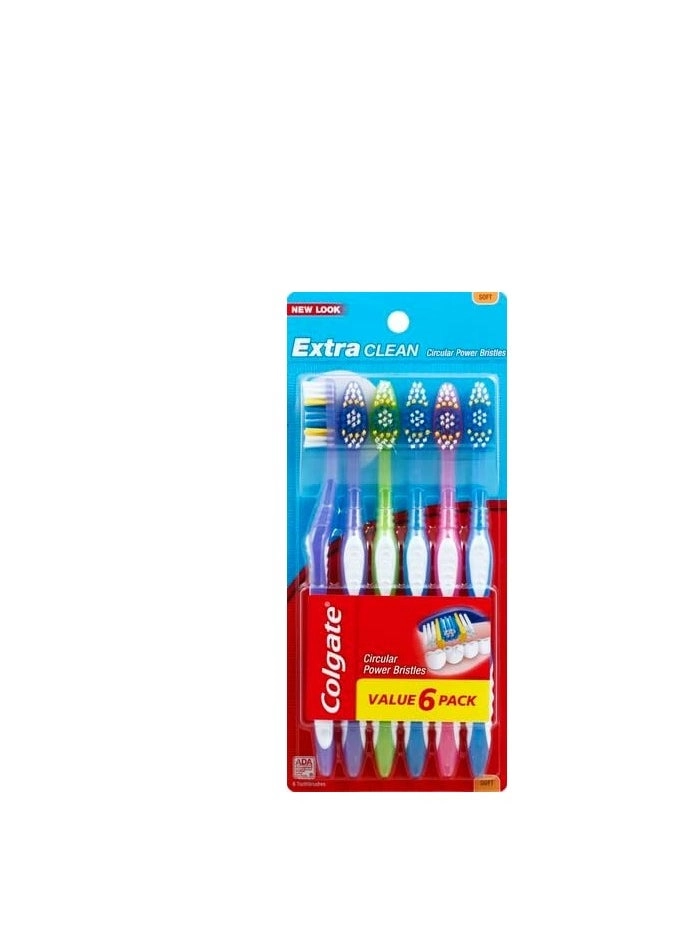 Extra Clean Toothbrush - Soft 6-Piece Pack